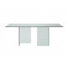 Casabianca MIAMI Collection Clear Glass Dining Table - Front - Casabianca MIAMI Collection Clear Glass Dining Table - Front