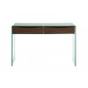 IBIZA Collection High Gloss  Walnut Veneer With Glass Console Table - Front - IBIZA Collection High Gloss  Walnut Veneer With Glass Console Table - Front