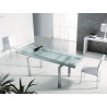 FROSTY Extendable Glass Dining Table - Top View - FROSTY Extendable Glass Dining Table - Top View