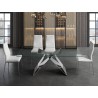 EIFFEL Clear Temp. Glass / Polished Stainless Steel Dining Table - Front - Lifestyle - EIFFEL Clear Temp. Glass / Polished Stainless Steel Dining Table - Front - Lifestyle