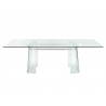 Casabianca Blake Stainless Steel / Clear Tempered Glass Dining Table - Front - Casabianca Blake Stainless Steel / Clear Tempered Glass Dining Table - Front