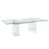 Casabianca Blake Stainless Steel / Clear Tempered Glass Dining Table - Perspective - Casabianca Blake Stainless Steel / Clear Tempered Glass Dining Table - Perspective