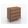 Casabianca IL VETRO Dresser In Walnut Veneer With Glass - Angled - Casabianca IL VETRO Dresser In Walnut Veneer With Glass - Angled