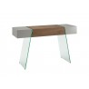 Casabianca IL VETRO CABANA Console Table - Angled -High Gloss Taupe Lacquer And Walnut Veneer  - Casabianca IL VETRO CABANA Console Table - Angled -High Gloss Taupe Lacquer And Walnut Veneer 