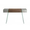 Casabianca IL VETRO CABANA Console Table - Front - High Gloss Taupe Lacquer And Walnut Veneer  - Casabianca IL VETRO CABANA Console Table - Front - High Gloss Taupe Lacquer And Walnut Veneer 