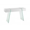 Casabianca IL VETRO CABANA Console Table - Angled - High Gloss White Lacquer With Clear Glass - Casabianca IL VETRO CABANA Console Table - Angled - High Gloss White Lacquer With Clear Glass