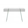 Casabianca IL VETRO CABANA Console Table - Front - High Gloss White Lacquer With Clear Glass - Casabianca IL VETRO CABANA Console Table - Front - High Gloss White Lacquer With Clear Glass