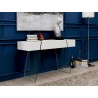 Casabianca IL VETRO CABANA Console Table - Lifestyle - High Gloss White Lacquer With Clear Glass - Casabianca IL VETRO CABANA Console Table - Lifestyle - High Gloss White Lacquer With Clear Glass