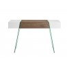 Casabianca IL VETRO CABANA Console Table - Front - High Gloss White Lacquer And Walnut Veneer - Casabianca IL VETRO CABANA Console Table - Front - High Gloss White Lacquer And Walnut Veneer