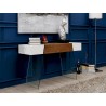 Casabianca IL VETRO CABANA Console Table - Lifestyle - High Gloss White Lacquer And Walnut Veneer - Casabianca IL VETRO CABANA Console Table - Lifestyle - High Gloss White Lacquer And Walnut Veneer