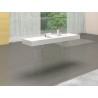 Casabianca IL VETRO Il Vetro Console Table In High Gloss White Lacquer With Clear Glass - Lifestyle 3 - Casabianca IL VETRO Il Vetro Console Table In High Gloss White Lacquer With Clear Glass - Lifestyle 3