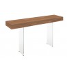 Casabianca IL VETRO Il Vetro Console Table In High Walnut Veneer With Clear Glass - Angled - Casabianca IL VETRO Il Vetro Console Table In High Walnut Veneer With Clear Glass - Angled
