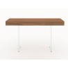 Casabianca IL VETRO Il Vetro Console Table In High Walnut Veneer With Clear Glass - Front - Casabianca IL VETRO Il Vetro Console Table In High Walnut Veneer With Clear Glass - Front