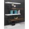 IL VETRO Collection High Gloss White/Gray Lacquer Bookcase - 71" - IL VETRO Collection High Gloss White/Gray Lacquer Bookcase - 71"