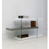 IL VETRO Collection High Gloss White/Gray Lacquer Bookcase - 28.75" - IL VETRO Collection High Gloss White/Gray Lacquer Bookcase - 28.75"