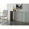 BUONO Collection Walnut Veneer w Glass Console Table - BUONO Collection Walnut Veneer w Glass Console Table