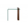 BUONO Walnut Veneer Glass End Table - Front - BUONO Walnut Veneer Glass End Table - Front