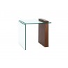 BUONO Walnut Veneer Glass End Table - BUONO Walnut Veneer Glass End Table