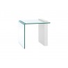 BUONO White Lacquer Glass End Table - BUONO White Lacquer Glass End Table