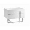 Casabianca Collins White Lacquer Nightstand / End Table - Angled View - Casabianca Collins White Lacquer Nightstand / End Table - Angled View
