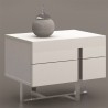 Casabianca Collins White Lacquer Nightstand / End Table - Lifestyle - Casabianca Collins White Lacquer Nightstand / End Table - Lifestyle