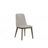 Casabianca STELLAR Dining Chair In Light Gray Leather With Walnut Wood Legs - Single - Casabianca STELLAR Dining Chair In Light Gray Leather With Walnut Wood Legs - Single