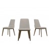 Casabianca STELLAR Dining Chair In Light Gray Leather With Walnut Wood Legs - Set - Casabianca STELLAR Dining Chair In Light Gray Leather With Walnut Wood Legs - Set
