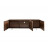 MOON Walnut Veneer Entertainment Center - Drawers Opened - MOON Walnut Veneer Entertainment Center - Drawers Opened