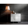 Casabianca MOON White Lacquer With Stainless Steel Tall Dresser/ Nightstand - Lifestyle - Casabianca MOON White Lacquer With Stainless Steel Tall Dresser/ Nightstand - Lifestyle