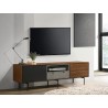 Casabianca CALICO Entertainment Center In Walnut Wood Veneer With Gray Matte Painted Accents - Lifestyle - Casabianca CALICO Entertainment Center In Walnut Wood Veneer With Gray Matte Painted Accents - Lifestyle