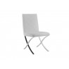 Casabianca LOFT Dining Chair In White Pu-leather With Stainless Steel Base - Single - Casabianca LOFT Dining Chair In White Pu-leather With Stainless Steel Base - Single