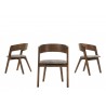 Casabianca CALICO Dining Chair In Walnut Veneer - Set of 3 - Casabianca CALICO Dining Chair In Walnut Veneer - Set of 3