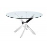 GALAXY Chrome / Clear Glass Dining Table - GALAXY Chrome / Clear Glass Dining Table