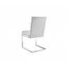 Casabianca FONTANA Dining Chair In White Pu-leather With Stainless Steel Base - Back Angle - Casabianca FONTANA Dining Chair In White Pu-leather With Stainless Steel Base - Back Angle