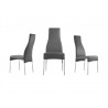 VALENTINO Dark Gray Eco-leather Dining Chair - Set of 3 - VALENTINO Dark Gray Eco-leather Dining Chair - Set of 3