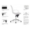 Casabianca HORIZON Arm White Eco-leather Office Chair - Specs - Casabianca HORIZON Arm White Eco-leather Office Chair - Specs