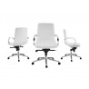 Casabianca HORIZON Arm White Eco-leather Office Chair - Set of 3 - Casabianca HORIZON Arm White Eco-leather Office Chair - Set of 3