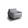 Casabianca HABITAT Twin Size Sofa Bed In Light Gray Linen With Gray Feet - Angled View Seat Setup - Casabianca HABITAT Twin Size Sofa Bed In Light Gray Linen With Gray Feet - Angled View Seat Setup