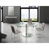 THAO Dining Table In Clear Glass With Polished Stainless Steel Base - Lifestyle 2 - THAO Dining Table In Clear Glass With Polished Stainless Steel Base - Lifestyle 2