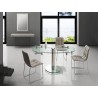 THAO Dining Table In Clear Glass With Polished Stainless Steel Base - Lifestyle 3 - THAO Dining Table In Clear Glass With Polished Stainless Steel Base - Lifestyle 3