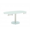 Thao Dining Table In White Tempered Glass - Angled Extended - Thao Dining Table In White Tempered Glass - Angled Extended