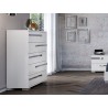 Casabianca Wave Chest In High Gloss White Melamine With Chrome Trim - Lifestyle - Casabianca Wave Chest In High Gloss White Melamine With Chrome Trim - Lifestyle