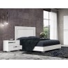 Casabianca WAVE Nightstand In High Gloss White Melamine With Chrome Trim - Lifestyle 3 - Casabianca WAVE Nightstand In High Gloss White Melamine With Chrome Trim - Lifestyle 3