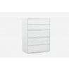 Malibu Chest Of Drawers High Gloss White With 5 Self Close Drawers