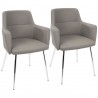 LumiSource Andrew Dining Chair - Set Of 2 - GREY; CHROME LEGS  - LumiSource Andrew Dining Chair - Set Of 2 - GREY; CHROME LEGS 