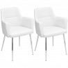 LumiSource Andrew Dining Chair - Set Of 2 - WHITE; CHROME LEGS  - LumiSource Andrew Dining Chair - Set Of 2 - WHITE; CHROME LEGS 