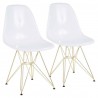 LumiSource Brady Chair - Set of 2 - WHITE  - LumiSource Brady Chair - Set of 2 - WHITE 