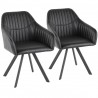 LumiSource Clubhouse Pleated Chair - Set of 2 - BLACK - LumiSource Clubhouse Pleated Chair - Set of 2 - BLACK