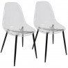 LumiSource Clara Dining Chair - Set of 2 - BLACK LEGS - LumiSource Clara Dining Chair - Set of 2 - BLACK LEGS