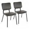 LumiSource Foundry Chair - Set of 2 - GREY  - LumiSource Foundry Chair - Set of 2 - GREY 